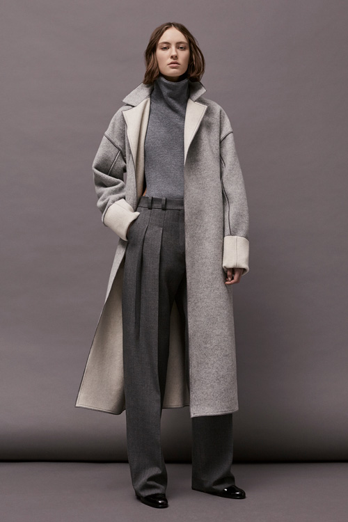 A classic look from the new collection, channeling London's overcast weather